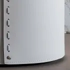 Ovale wasmand in Riky geregenereerd leer gemaakt in Italië Viadurini