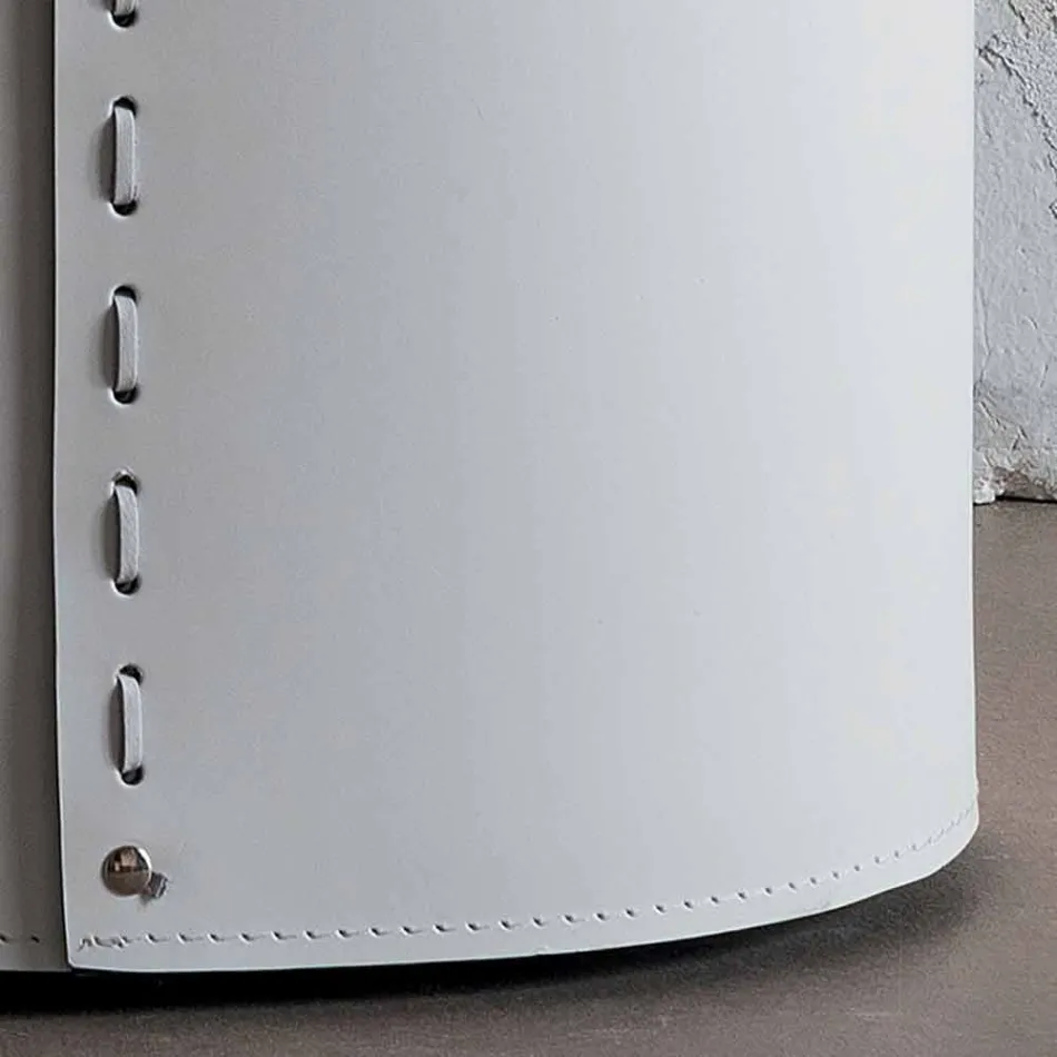 Ovale wasmand in Riky geregenereerd leer gemaakt in Italië Viadurini