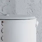 Ovale wasmand in Riky geregenereerd leer gemaakt in Italië Viadurini