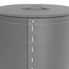 Ovale wasmand in Riky geregenereerd leer gemaakt in Italië Viadurini