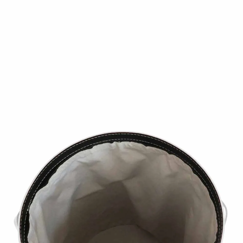 Ovale wasmand in Riky geregenereerd leer gemaakt in Italië Viadurini