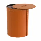 Ovale wasmand in Riky geregenereerd leer gemaakt in Italië Viadurini