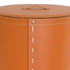 Ovale wasmand in Riky geregenereerd leer gemaakt in Italië Viadurini