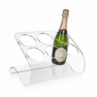 Vrijstaande flessenhouder voor 6 flessen in transparant plexiglas - Tanatin Viadurini