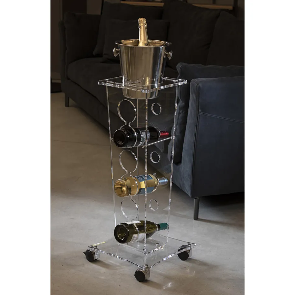 Zuilfleshouder en ijsemmer in transparant acryl - Ciampino Viadurini