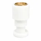 Lage kandelaar in wit Carrara-marmer en messing gemaakt in Italië - Benton Viadurini