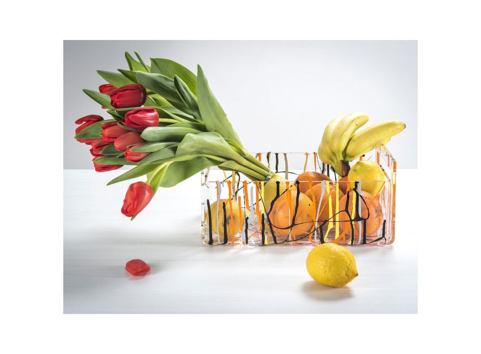 Moderne gekleurde plexiglas fruitschaal gemaakt in Italië - Multifruits Viadurini