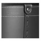 Cilindrische houtblokkenhouder in geregenereerd leer met Tonda Firestyle-wielen Viadurini