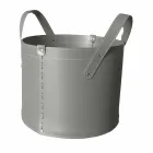 Cilindrische houtblokkenhouder in geregenereerd leer met Tonda Firestyle-wielen Viadurini