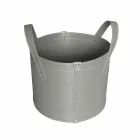 Cilindrische houtblokkenhouder in geregenereerd leer met Tonda Firestyle-wielen Viadurini