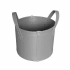 Cilindrische houtblokkenhouder in geregenereerd leer met Tonda Firestyle-wielen Viadurini