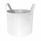 Cilindrische houtblokkenhouder in geregenereerd leer met Tonda Firestyle-wielen Viadurini