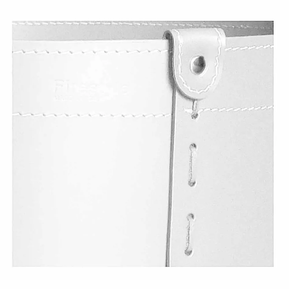 Cilindrische houtblokkenhouder in geregenereerd leer met Tonda Firestyle-wielen Viadurini