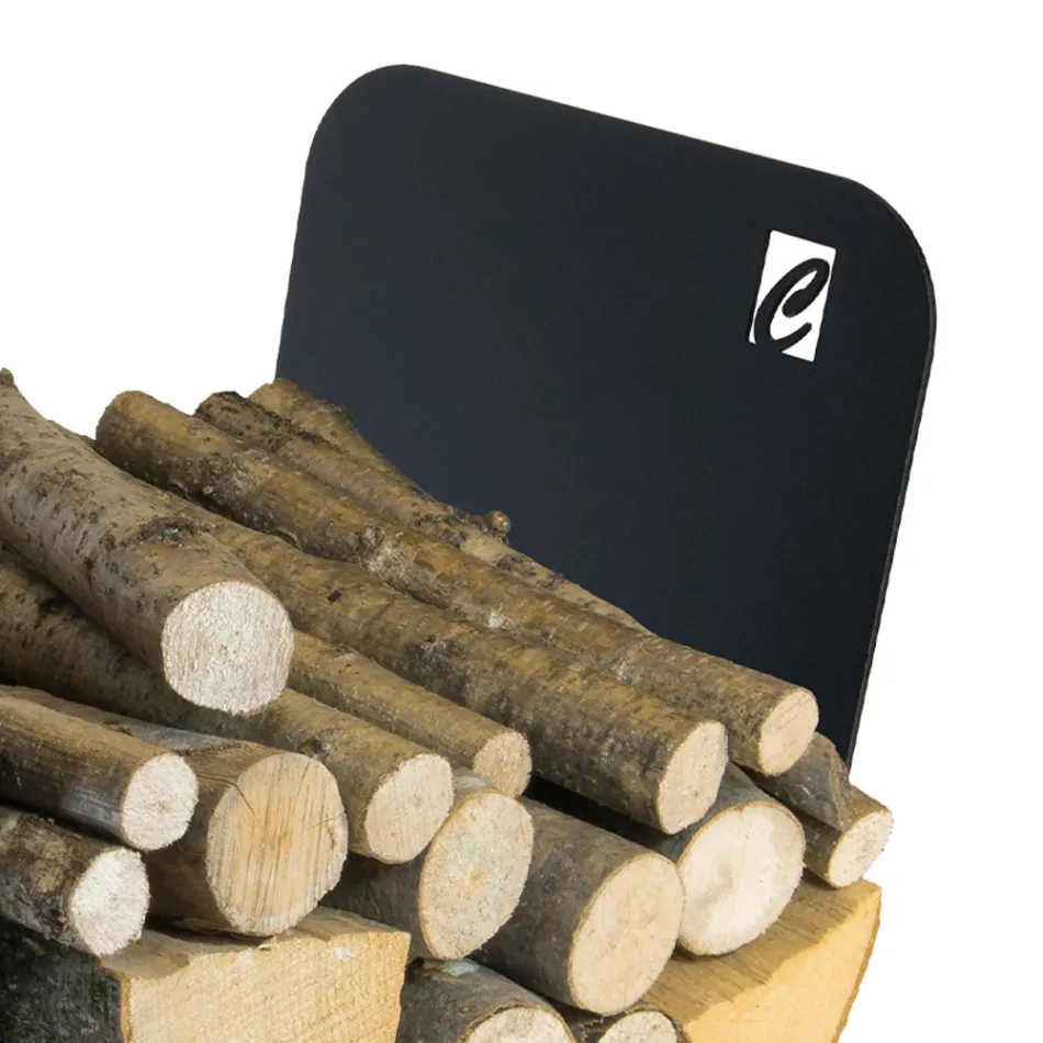 Brandhouthouder voor binnen in staal met 3 accessoires Made in Italy - Nelumbo Viadurini