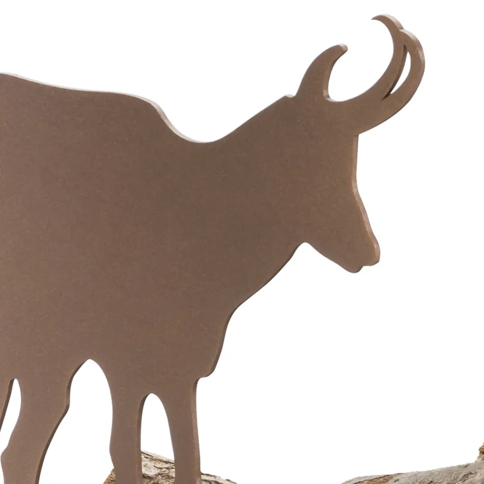 Indoor brandhout houder in bruin staal gemaakt in Italië met gereedschap - Volturno Viadurini