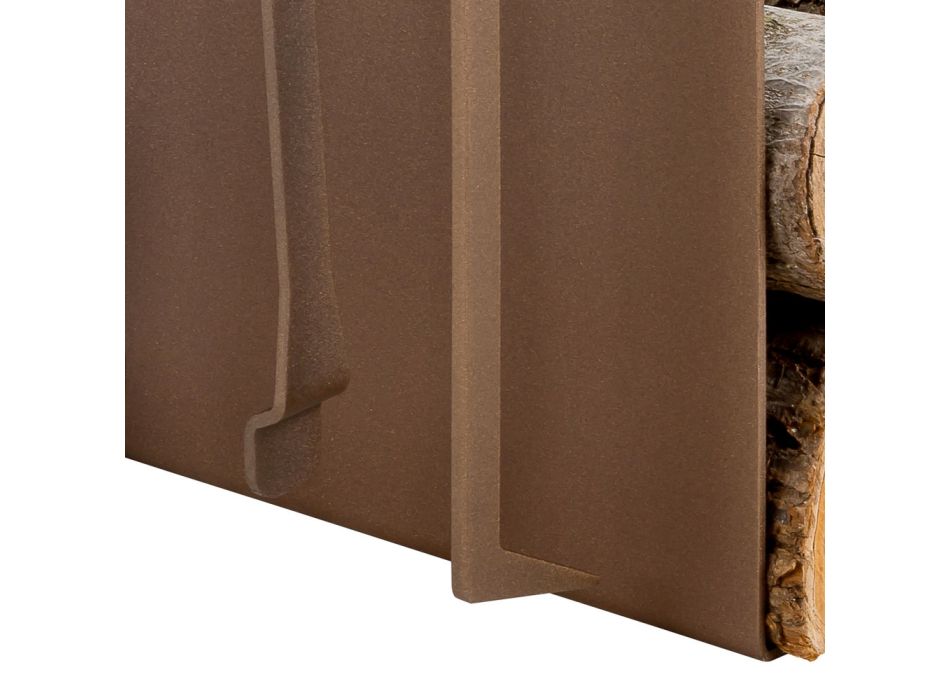 Indoor brandhout houder in bruin staal gemaakt in Italië met gereedschap - Volturno Viadurini