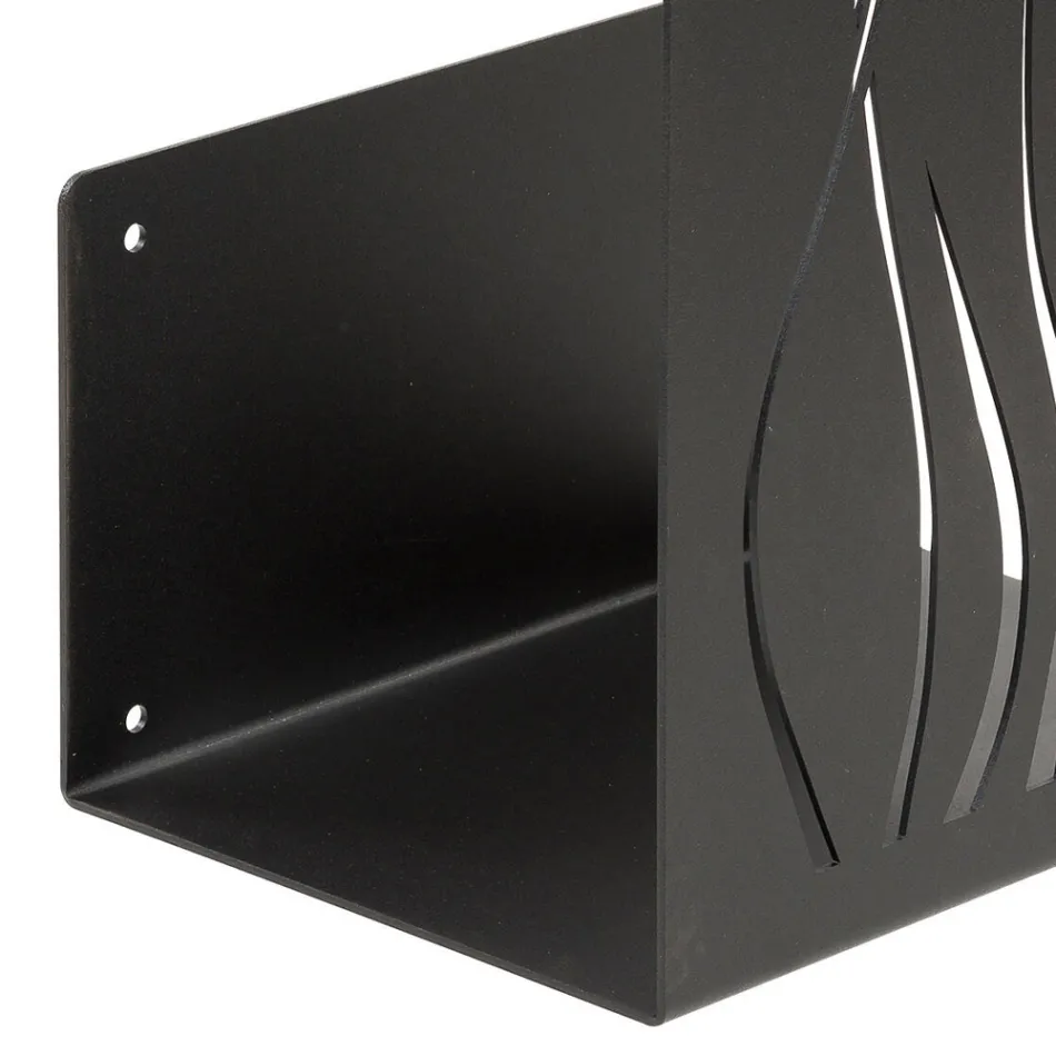 Brandhouthouder voor binnen in gelakt staal Gemaakt in Italië - Ghino Viadurini