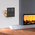 Brandhouthouder voor binnen in gelakt staal Gemaakt in Italië - Ghino Viadurini