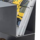 Design houtblokhouder voor binnen in grijs staal Made in Italy - Tramontana Viadurini