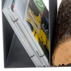 Design houtblokhouder voor binnen in grijs staal Made in Italy - Tramontana Viadurini