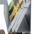 Design houtblokhouder voor binnen in grijs staal Made in Italy - Tramontana Viadurini