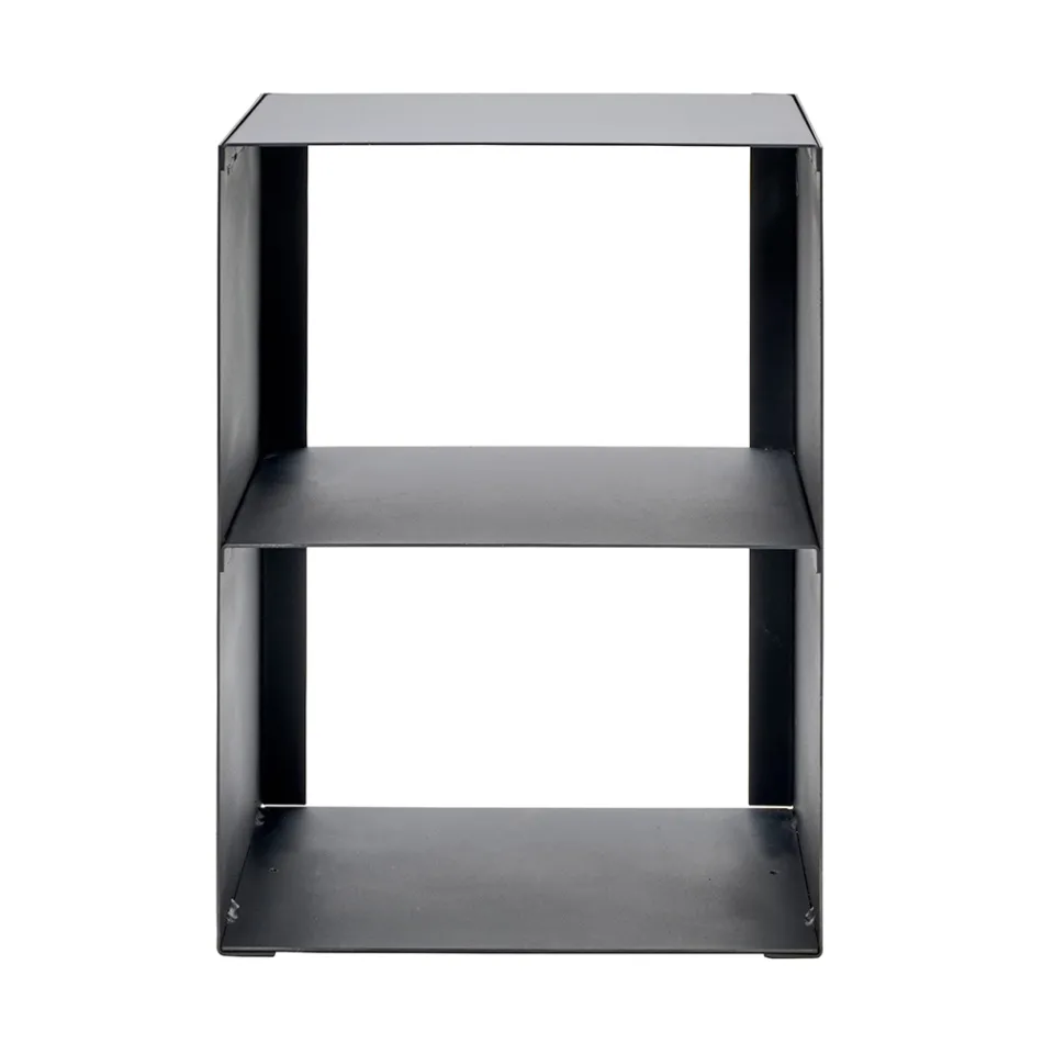 Haardhouthouder van staal geverfd met zwarte verf Gemaakt in Italië - Fiamme Viadurini