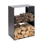 Haardhouthouder van staal geverfd met zwarte verf Gemaakt in Italië - Fiamme Viadurini