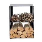 Haardhouthouder van staal geverfd met zwarte verf Gemaakt in Italië - Fiamme Viadurini