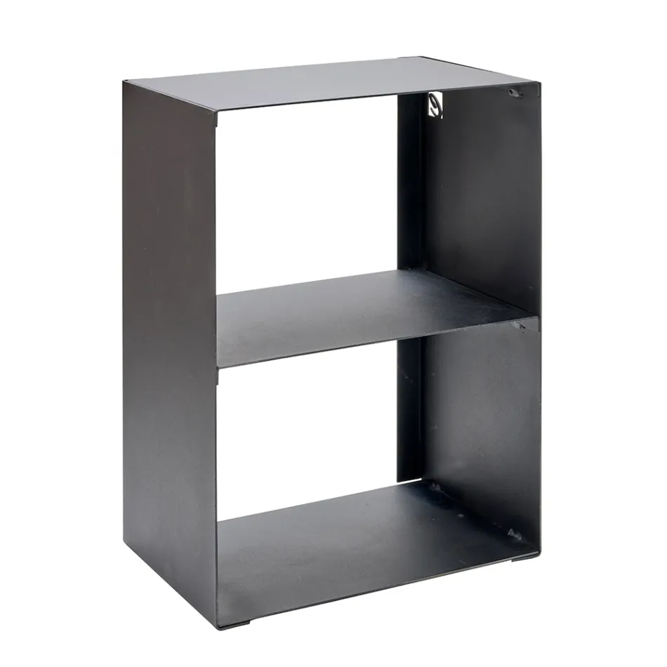 Haardhouthouder van staal geverfd met zwarte verf Gemaakt in Italië - Fiamme Viadurini