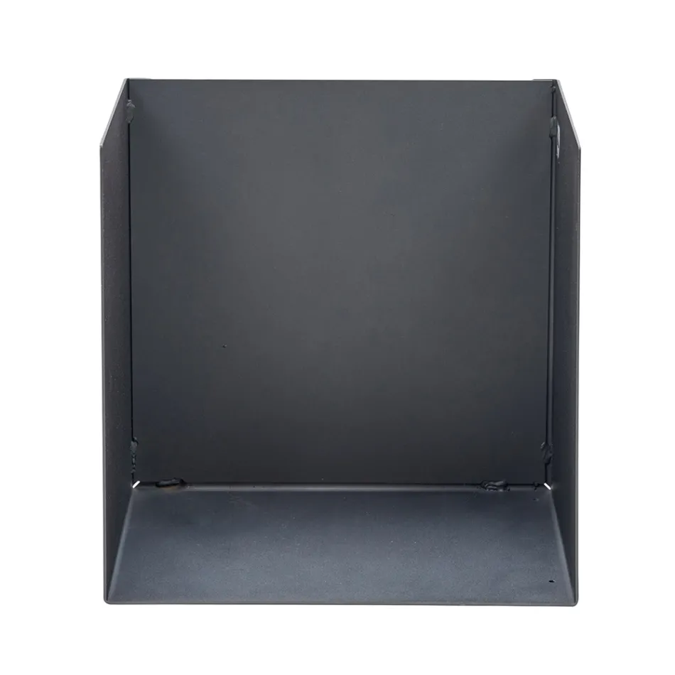 Haardhouthouder in zwart geverfd staal Gemaakt in Italië - Fiamme Viadurini