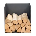 Haardhouthouder in zwart geverfd staal Gemaakt in Italië - Fiamme Viadurini