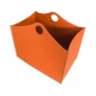 Portalegna gebonden leder met WoodBag wielen made in Italy Viadurini