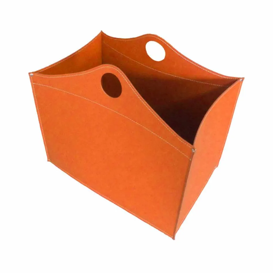 Portalegna gebonden leder met WoodBag wielen made in Italy Viadurini