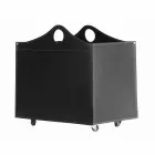 Portalegna gebonden leder met WoodBag wielen made in Italy Viadurini