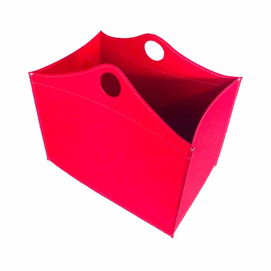 Portalegna gebonden leder met WoodBag wielen made in Italy Viadurini