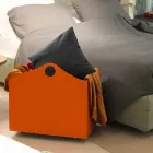 Portalegna gebonden leder met WoodBag wielen made in Italy Viadurini