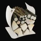 Interne brandhouthouder in gelakt staal Made in Italy - Leopoldo Viadurini