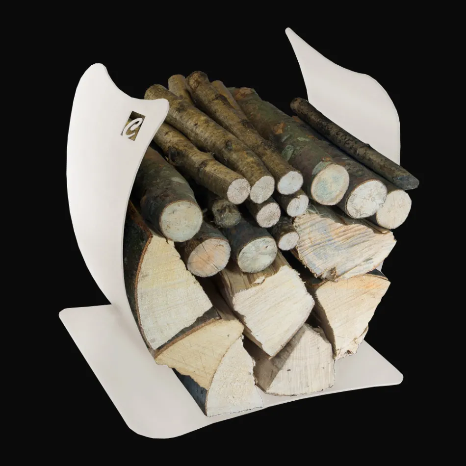 Interne brandhouthouder in gelakt staal Made in Italy - Leopoldo Viadurini