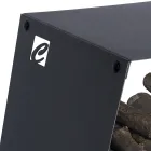 Moderne vloerhouten houder in gelakt staal Made in Italy - Demetra Viadurini