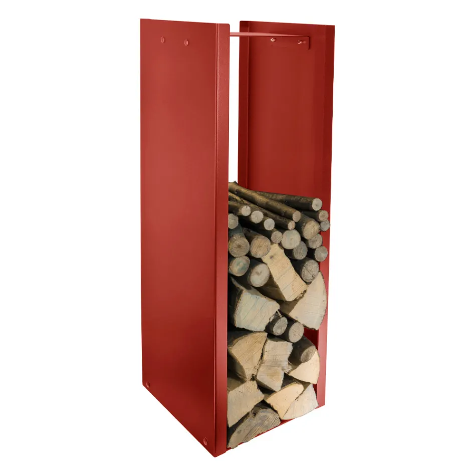 Moderne houtblokhouder in gelakt staal Made in Italy - Patrik Viadurini