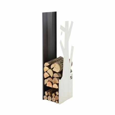 Brandhout houder voor open haard Made in Italy Design PLVA-028 Viadurini