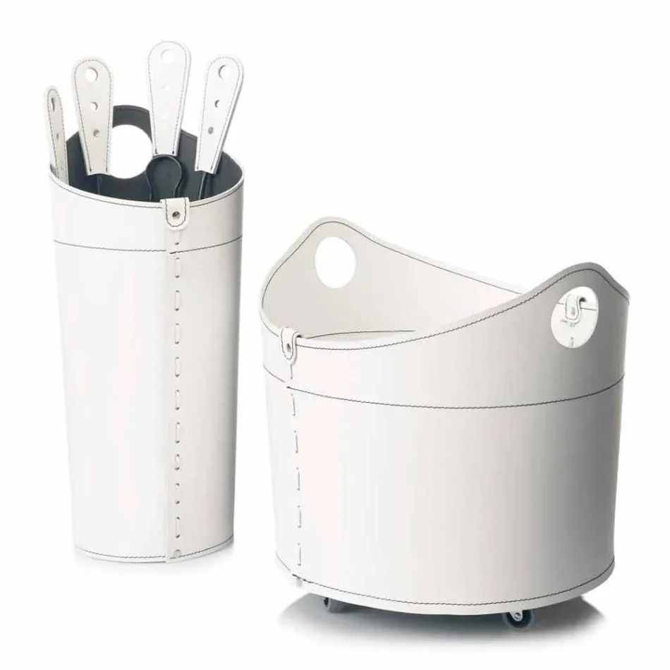 Brandhout houder, ijzeren houder en strijkijzers voor Nicad leer, gemaakt in Italië Viadurini