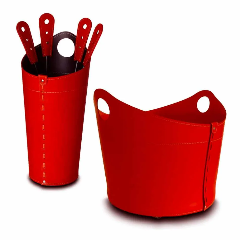 Brandhout houder, ijzeren houder en strijkijzers voor Nicad leer, gemaakt in Italië Viadurini