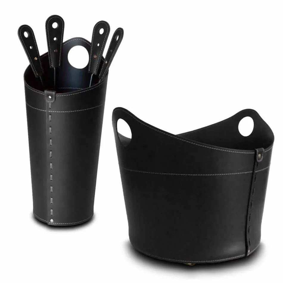 Brandhout houder, ijzeren houder en strijkijzers voor Nicad leer, gemaakt in Italië Viadurini