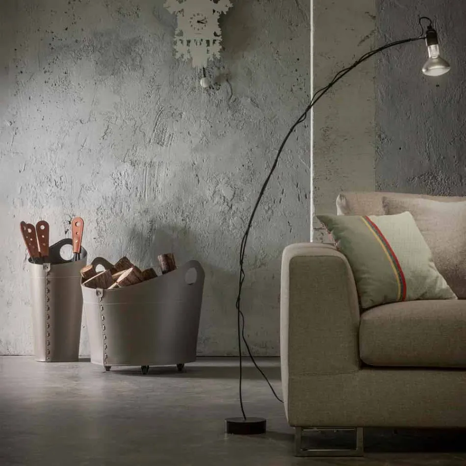 Brandhout houder, ijzeren houder en strijkijzers voor Nicad leer, gemaakt in Italië Viadurini