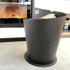 Ronde houten houder voor binnen in zwart staal Italiaans modern design - Favonio Viadurini