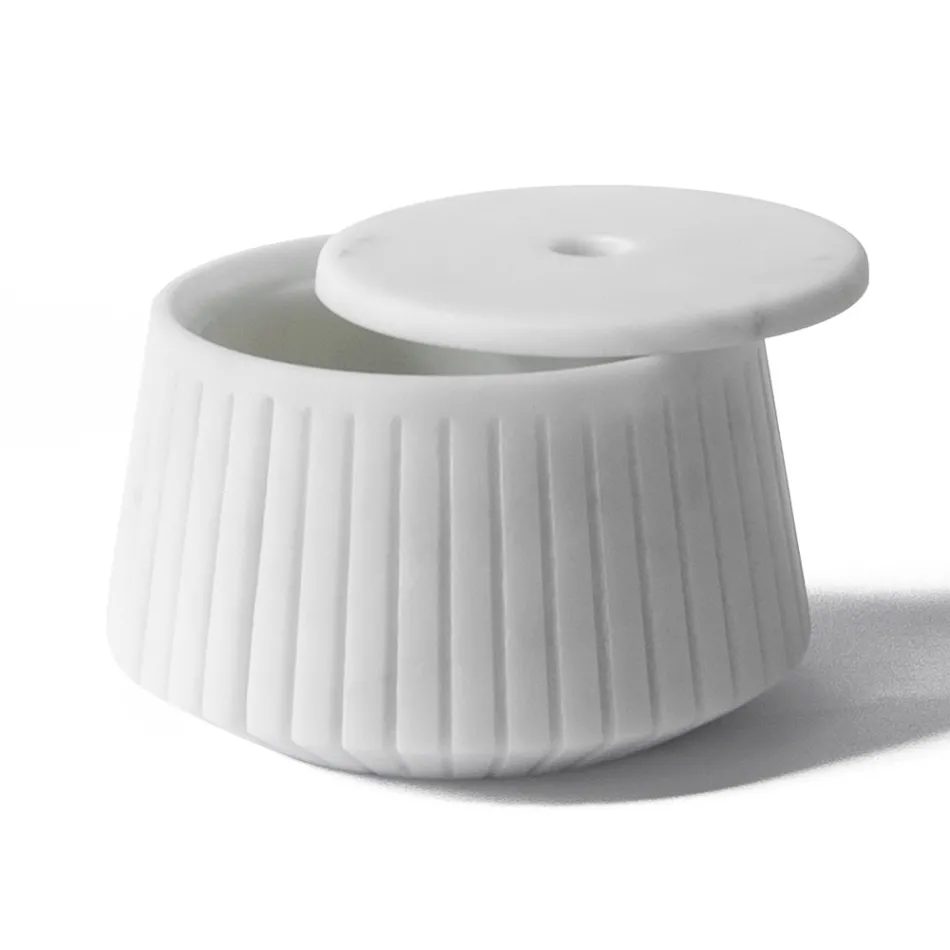 Wit Carrara Marmer of Zwart Portoro Design Gestreepte Opberger - Cairo Viadurini