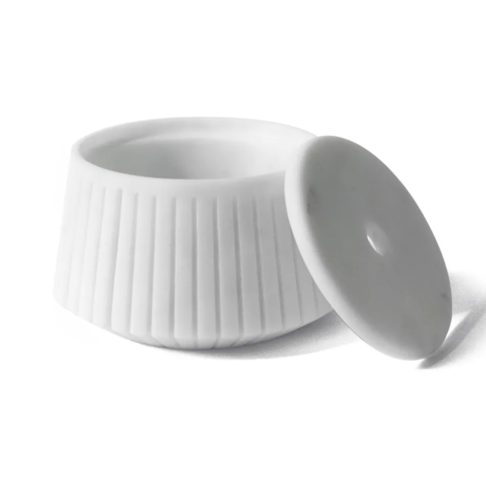 Wit Carrara Marmer of Zwart Portoro Design Gestreepte Opberger - Cairo Viadurini