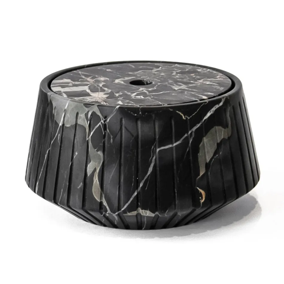 Wit Carrara Marmer of Zwart Portoro Design Gestreepte Opberger - Cairo Viadurini