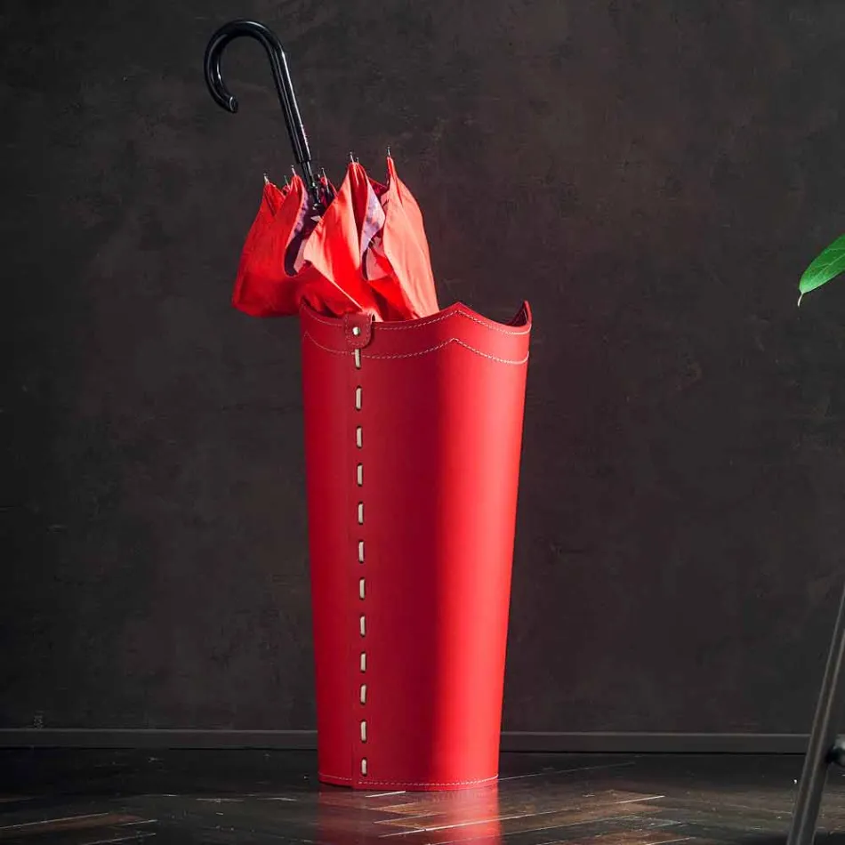 Ontwerp paraplustandaard in leder voor Paraplu thuis of op kantoor Viadurini